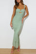 Camilladress Sleeveless Cut Out Ruched Ruffle Bodycon Maxi Dress