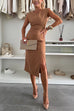 Camilladress Crewneck Sleeveless Slit Bodycon Midi Dress