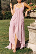 Camilladress Sleeveless Open Back High Slit Ruffle Maxi Dress