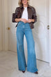 Camilladress Lapel Zip Up Faux Leather Bomber Jacket