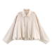 Camilladress Lapel Zip Up Trendy Bomber Jacket