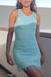 Camilladress Round Neck Sleeveless Raw Hem Bodycon Mini Dress