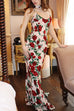 Camilladress Spaghetti Strap Open Back Floral Print Maxi Dress