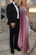 Camilladress Strapless Tube Gradient Ombre Satin Maxi Party Dress