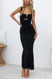 Camilladress Sleeveless Cut Out Ruched Ruffle Bodycon Maxi Dress