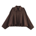 Camilladress Lapel Zip Up Trendy Bomber Jacket