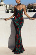 Camilladress Spaghetti Strap Open Back Floral Print Maxi Dress