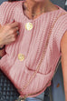 Camilladress Gold Buttons Pocketed Chunky Sweater Vest