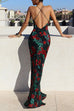 Camilladress Spaghetti Strap Open Back Floral Print Maxi Dress