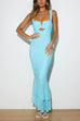 Camilladress Sleeveless Cut Out Ruched Ruffle Bodycon Maxi Dress