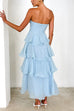 Camilladress Strapless Empire Waist Ruffle Layered Maxi Dress