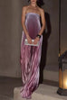 Camilladress Strapless Tube Gradient Ombre Satin Maxi Party Dress