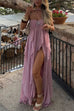 Camilladress Sleeveless Open Back High Slit Ruffle Maxi Dress