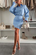 Camilladress Long Sleeves Button Up Striped Mini Shirt Dress