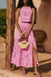 Camilladress Lace Hollow Out Slit A-line Maxi Skirt