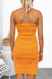 Camilladress Strappy V Neck Cable Knit Bodycon Mini Dress