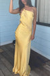 Camilladress One Shoulder Open Back Tie Knot Satin Maxi Dress