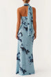Camilladress Strapless Tube Floral Print Bodycon Maxi Dress