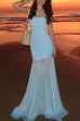 Camilladress Strapless Mesh Splice Bodycon Maxi Dress