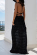 Camilladress Frilled Halter Open Back Crop Top and Pleated Maxi Skirt Set