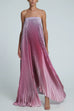 Camilladress Strapless Tube Gradient Ombre Satin Maxi Party Dress