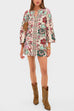 High Rise Floral Print Mini Skirt