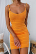 Camilladress Strappy V Neck Cable Knit Bodycon Mini Dress