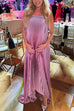 Camilladress Strapless Tube Gradient Ombre Satin Maxi Party Dress