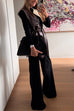 Open Front Faux Leather Side Slit Shearling Vest