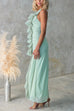 Camilladress One Shoulder Slit Ruffle Mesh Maxi Dress