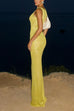 Camilladress Round Neck Sleeveless Bodycon Glitter Maxi Party Dress