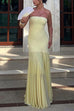 Camilladress Strapless Tube Flare Mesh Maxi Party Dress