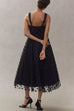 Camilladress V Neck Mesh Polka Dot A-line Midi Cami Dress