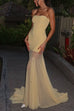 Camilladress Strapless Tube Flare Mesh Maxi Party Dress