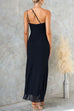 Camilladress One Shoulder Slit Ruffle Mesh Maxi Dress