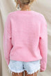 Crewneck Coconut Tree Embroidery Pullover Sweater