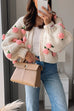 Camilladress Button Down Flower Applique Sweater Cardigan