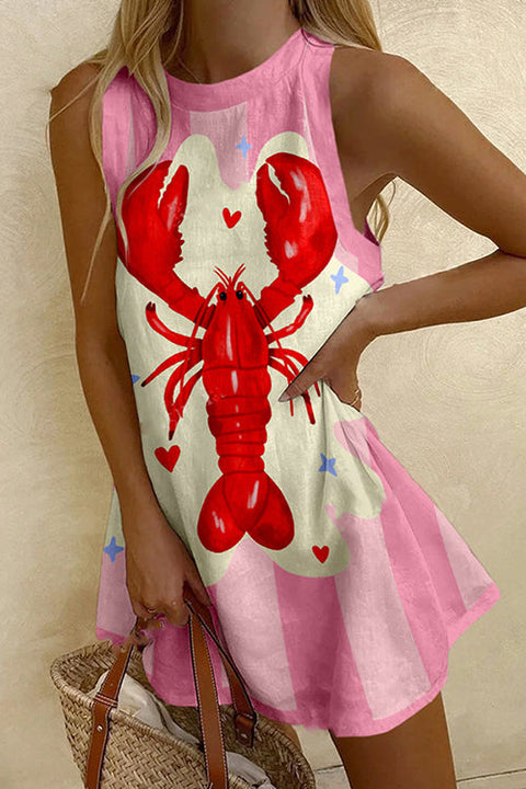 Camilladress Sleeveless Lobster Print Mini Dress