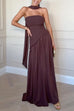 Camilladress Strapless Back Lace-up High Slit Splice Maxi Dress