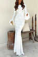 Camilladress Bell Long Sleeves Backless Lace-up Shell Print Maxi Dress
