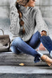 Camilladress Mockneck Solid Cable Knit Pullover Sweater