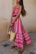 Camilladress Crochet Top Printed Flowy Ruffle Maxi Cami Dress