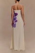 Camilladress Elegant Strapless Floral Print Maxi Dress