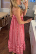 Camilladress Crochet Top Printed Flowy Ruffle Maxi Cami Dress