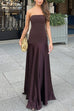 Camilladress Strapless Satin Patchwork Flare Maxi Dress