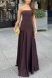 Camilladress Strapless Satin Patchwork Flare Maxi Dress