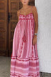 Camilladress Crochet Top Printed Flowy Ruffle Maxi Cami Dress