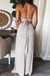 Camilladress Halter Backless Tie Knot Printed Maxi Vacation Dress