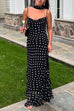 Camilladress Ruffle Hem Polka Dot Maxi Cami Dress