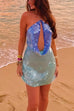 Camilladress Halter Cut Out Open Back Sequin Mini Dress